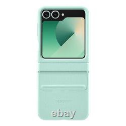 Coque Original pour Samsung Galaxy Z Flip 6 Cuir Vegan Premium Samsung Vert Pâle