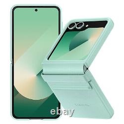 Coque Original pour Samsung Galaxy Z Flip 6 Cuir Vegan Premium Samsung Vert Pâle