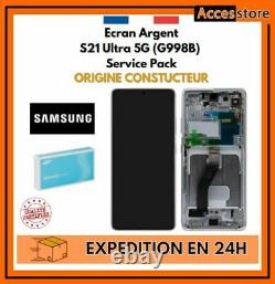 Ecran Argent Samsung Galaxy S21 Ultra 5G G998B GH82-26035B GH82-26036B ORIGINAL