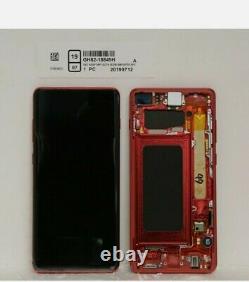 Ecran LCD Original Service Pack Samsung Galaxy S10+ Plus Chassis Rouge