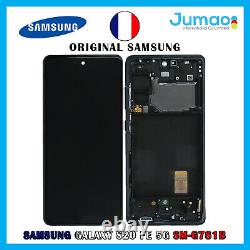 Ecran LCD+Vitre Tactile sur châssis Bleu ORIGINAL Samsung Galaxy S20 FE 5G G781B