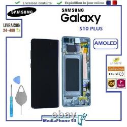 Ecran avec Châssis Samsung Galaxy S10 Plus / G975F 100% ORIGINAL Noir Blanc Vert