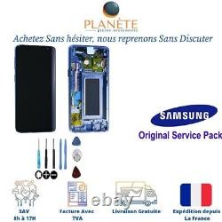 Original Ecran LCD Complet Bleu Polaris Sur Châssis Pour Samsung Galaxy S9 G960