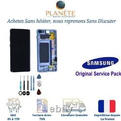 Original Ecran LCD Complet Bleu Sur Châssis Pour Samsung Galaxy S10+ G975F