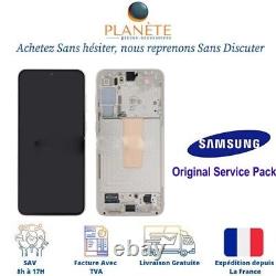 Original Ecran LCD Vitre tactile Crème Sur Châssis Pour Samsung Galaxy S23+ S916